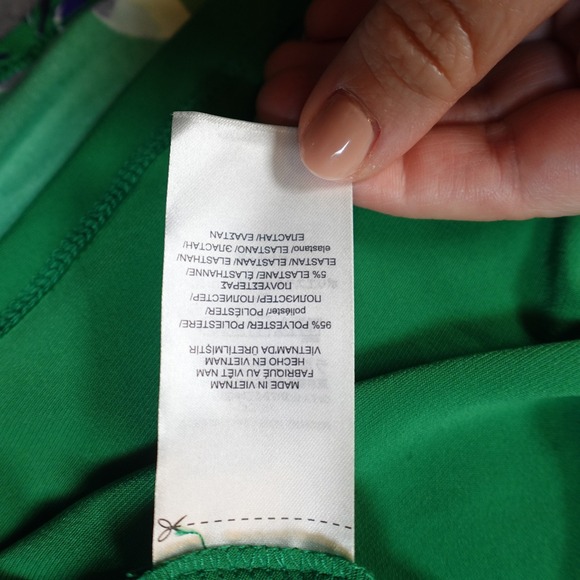 Ralph Lauren Dress Womens 4 ALine Floral Green Long Sleeve Crew Neck Flare - Picture 3 of 9